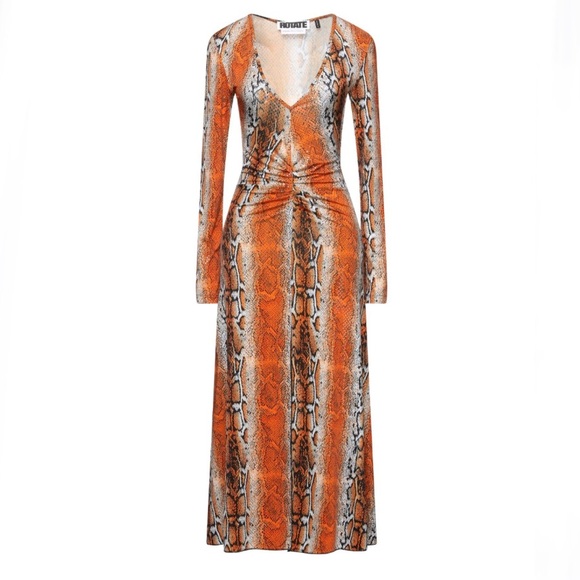 NWT Rotate by Birger Christensen Shiny animal print Python long dress XS - Picture 1 of 11